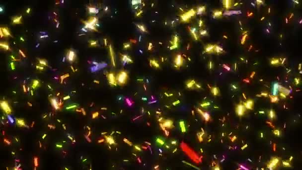 Animatie Van Kleurrijke Confetti Vallen — Stockvideo