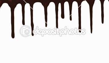 Beyaz arka planda çikolata akıntıları