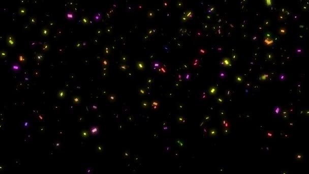 Animation de confettis de vacances tombant avec alpha mat 