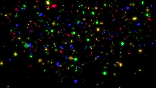 Animation de confettis de vacances tombant avec alpha mat 