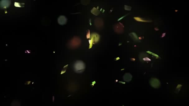 Animatie Van Vakantie Confetti Vallen Met Alpha Matte — Stockvideo
