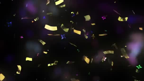 Animatie Van Vakantie Confetti Vallen Met Alpha Matte — Stockvideo