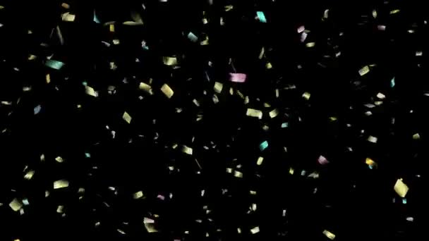 Animación Confeti Navideño Cayendo Con Alfa Mate — Vídeos de Stock
