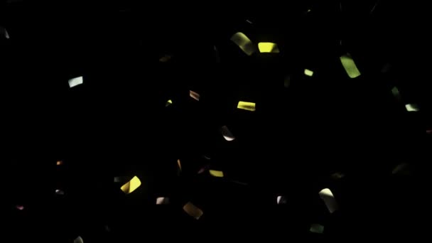 Animation Holiday Confetti Falling Alpha Matte — Stock Video