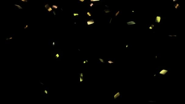 节日五彩纸屑的动画下降与阿尔法哑光 — 图库视频影像