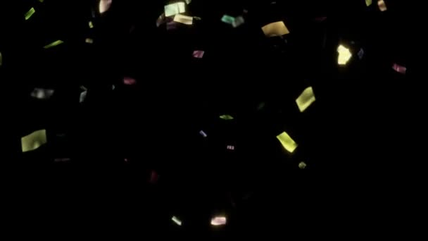 Animation de confettis de vacances tombant avec alpha mat 