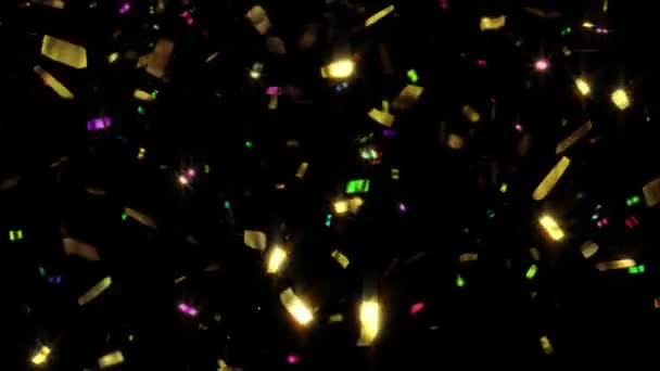 Animation Holiday Confetti Falling Alpha Matte — Stock Video