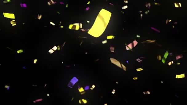 Animatie Van Vakantie Confetti Vallen Met Alpha Matte — Stockvideo