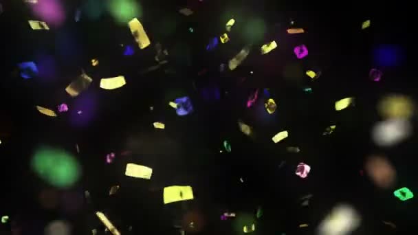 Animatie Van Vakantie Confetti Vallen Met Alpha Matte — Stockvideo