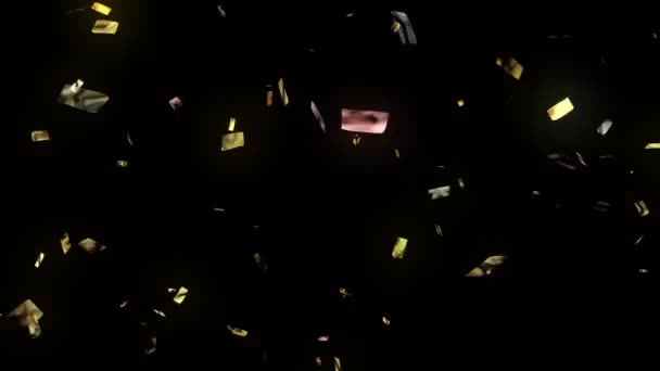 Animation de confettis de vacances tombant avec alpha mat 