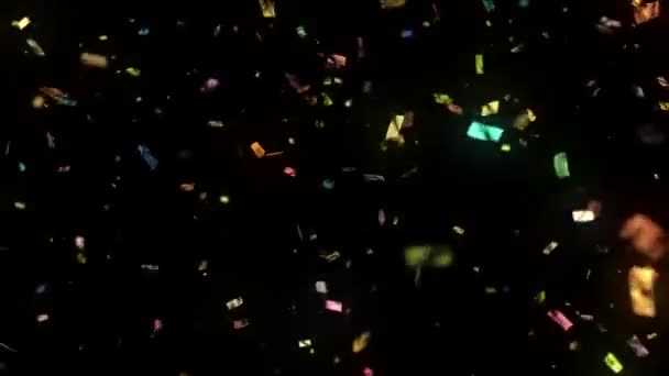 Animatie Van Vakantie Confetti Vallen Met Alpha Matte — Stockvideo