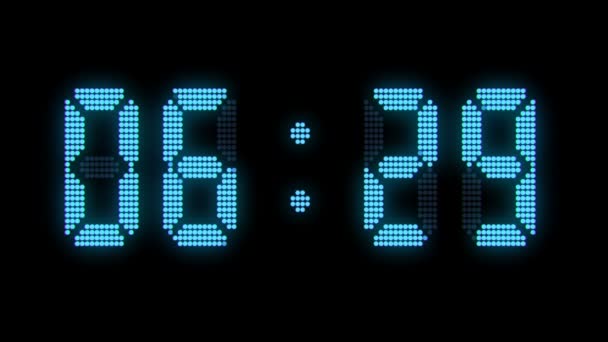 デジタル時計のカウント ダウン 液晶ディスプレイ — ストック動画