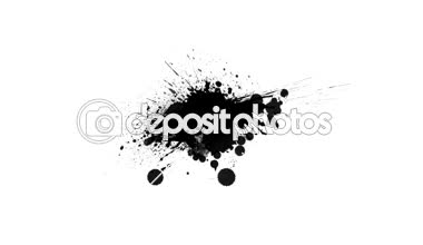 Beyaz arkaplanda siyah mürekkep damlaları