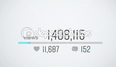 İlerleme çubuğu ve canlandırma ile sosyal ağda artan sayaç 