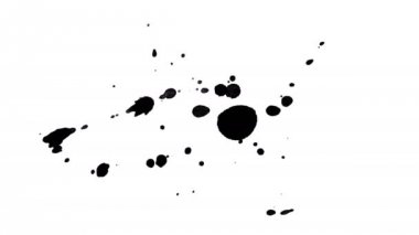 Beyaz arkaplanda siyah mürekkep damlaları