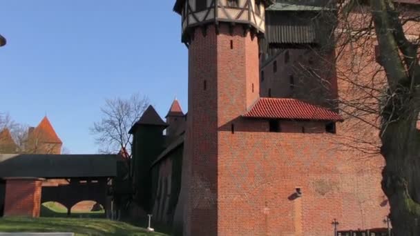 Malbork Taki Töton Tarikatı Kalesi Polonya — Stok video