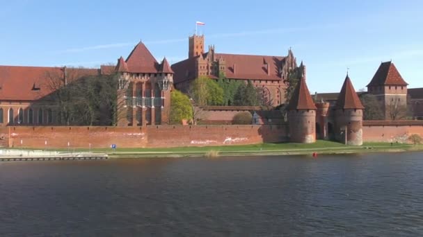 Slottet Den Teutonic Beställer Malbork Polen — Stockvideo