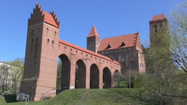 Det Gotiska Slottet Teutonic Riddarna Marienwerder Kwidzyn — Stockvideo