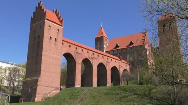 Gotický Hrad Teutonských Rytířů Marienwerder Kwidzyn — Stock video