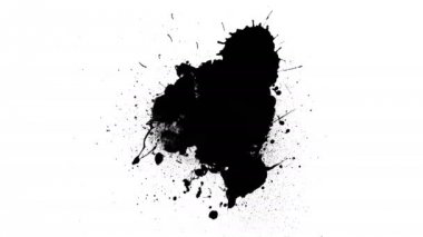 Beyaz arkaplanda siyah mürekkep damlaları