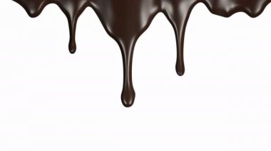 Çikolata beyaz arka plan üzerinde animasyon akarsu