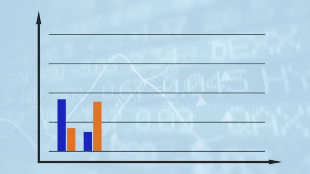 Çubuk Grafik Grafik Diyagram Animasyonu — Stok video