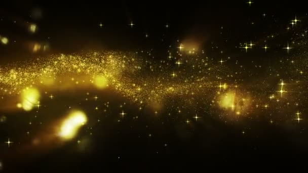Złote Błyszczące Światło Iskry Animacji Abstrakcyjnej Bezszwowe Pętli — Wideo stockowe