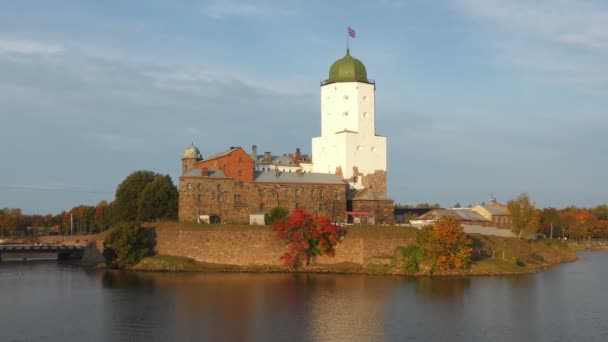 Olafs Tower Vyborg Castle — Stock Video