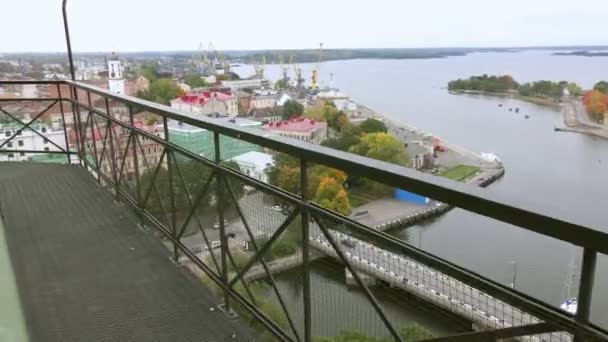 Prachtig Uitzicht Vanuit Lucht Vyborg — Stockvideo