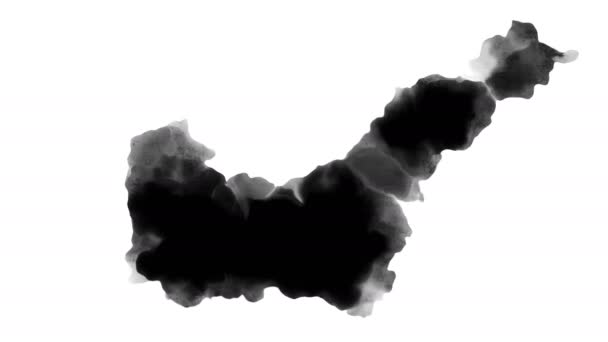 黒いインクが白い背景に落ちる — ストック動画