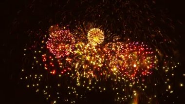 Siyah arkaplanda renkli havai fişekler