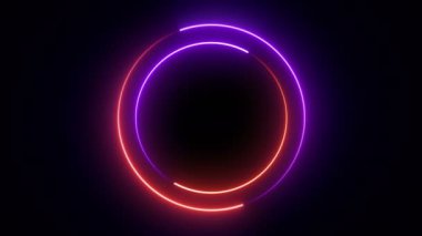 Işık saçan neon şekilli animasyon. Kusursuz arkaplan