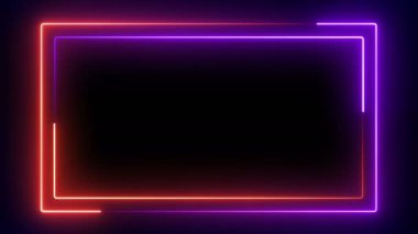 Işık saçan neon şekilli animasyon. Kusursuz arkaplan