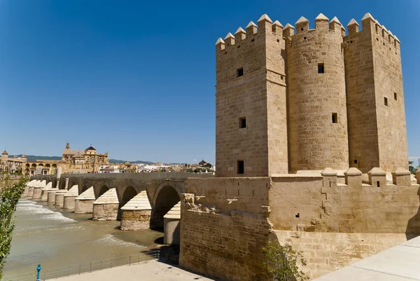 Torre Defensa Situada Final Del Puente Romano Córdoba Entrada Ciudad — Foto de Stock