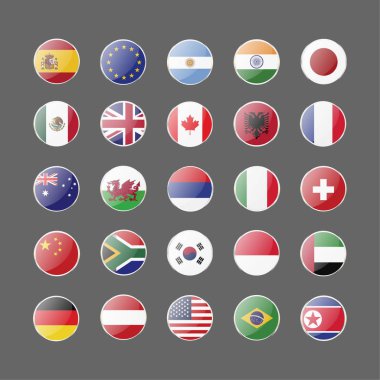 Dünya bayrakları Illustrator vektör