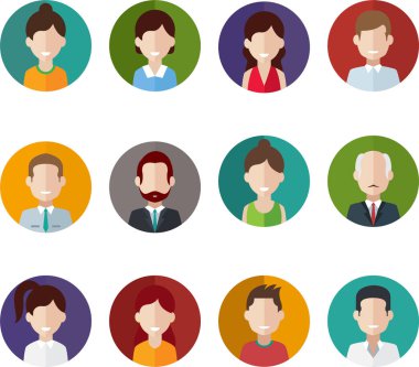 Düz insanlar avatar vector Illustrator