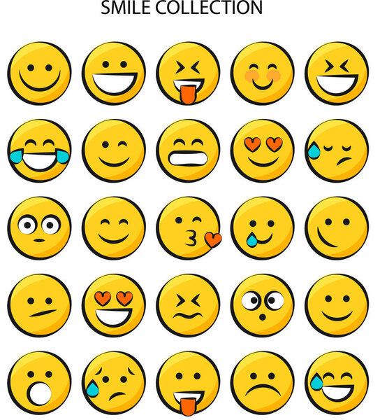 Векторный иллюстратор коллекции улыбок
