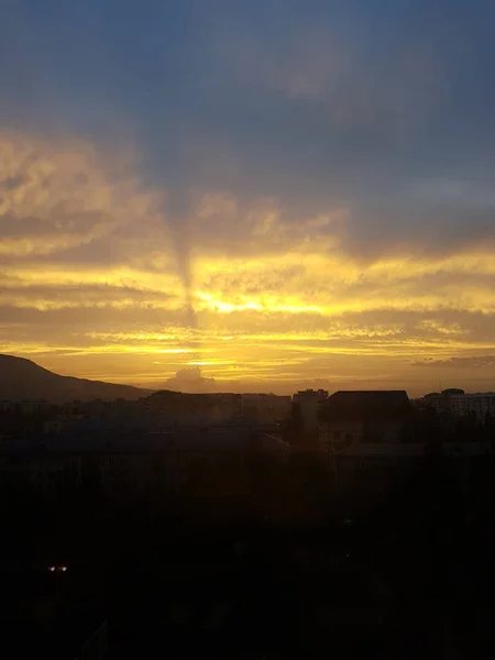 Apus Soare Oraș — Fotografie, imagine de stoc