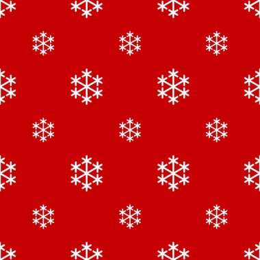 Kesintisiz beyaz kar tanesi kırmızı zemin üzerine