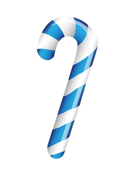 Niebieskie Candy Cane Białym Tle — Wektor stockowy