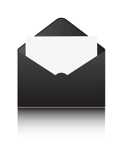 Papier Enveloppe Noire Sur Fond Blanc — Image vectorielle