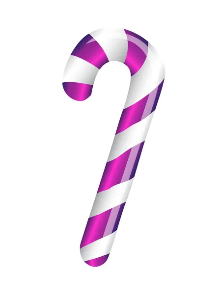 Violet Candy Cane White Background — Stock Vector