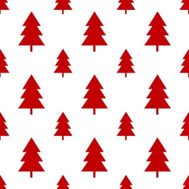 Beyaz arka planda kesintisiz kırmızı Noel ağacı