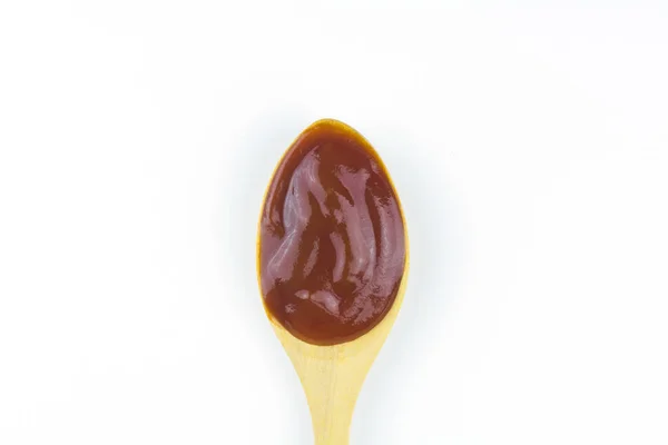 Томатний соус з лісовою ложкою — стокове фото