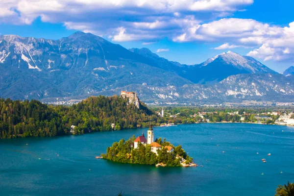 Vue Imprenable Sur Lac Bled Slovénie Europe — Photo