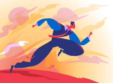 Parlak bir geleceğe doğru iş adam çalışır