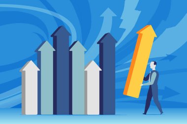 İş adamı satış büyüme ayarlar