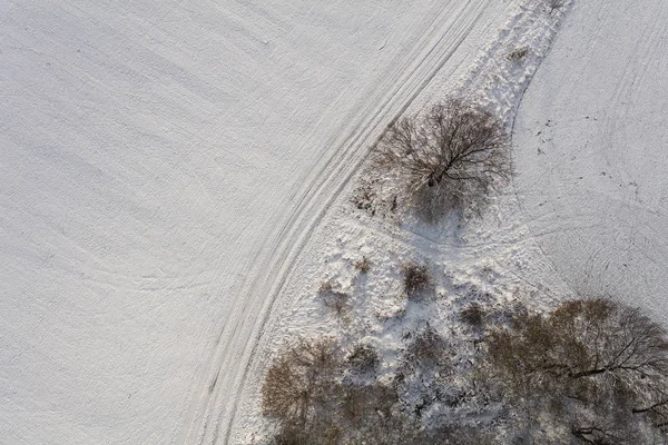 Flygfoto Över Byn Landskapet Vinter — Stockfoto