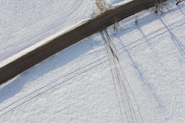 Luftaufnahme Der Dorflandschaft Winter — Stockfoto