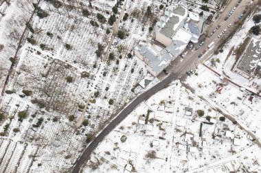 Polonya kış wroclaw şehrin havadan görünümü